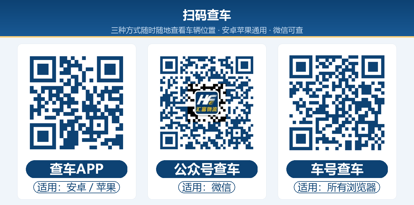 扫码查车：查车APP / 公众号查车 / 车号查车